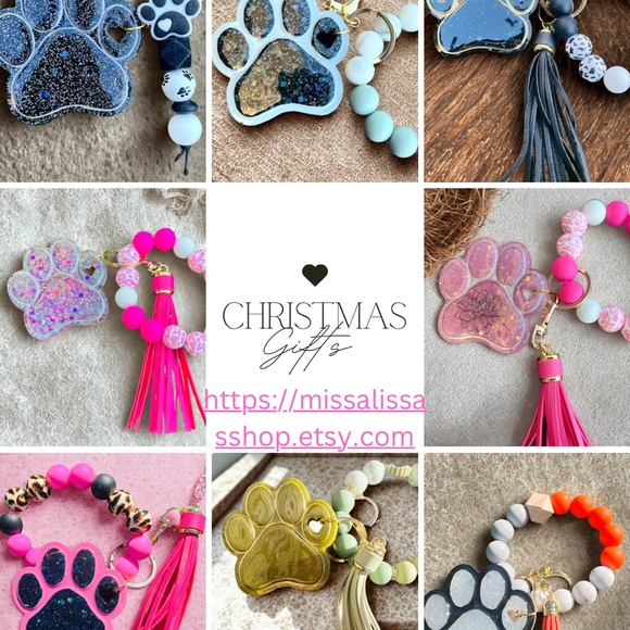 Leopard Print Beaded Keychain with Pink Tassel - Picture 5 of 5